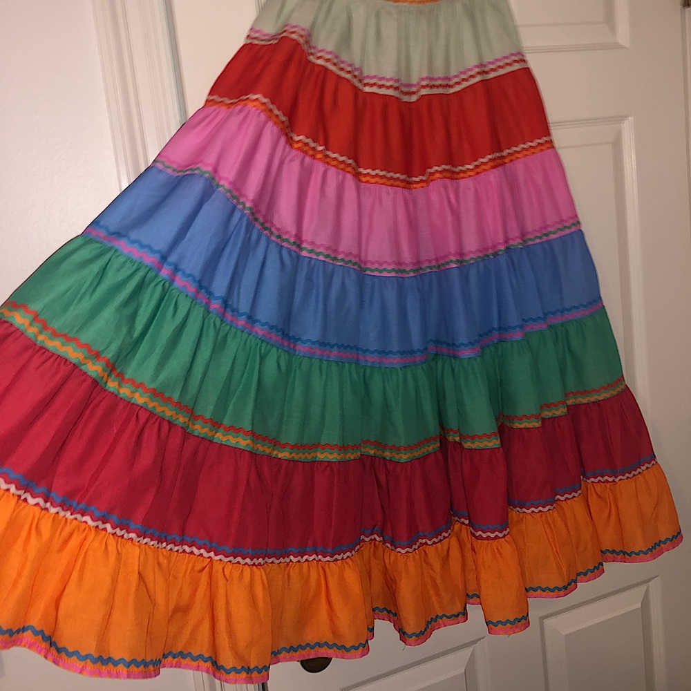 Beulah Style Multicolor Striped Skirt Medium